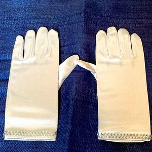 NIP 1st Holy Communion Gloves w/Rhinestone Accents